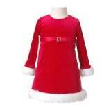   Jean Infant Girl Red Sparkle White Fur Velour Santa Holiday Dress 18M