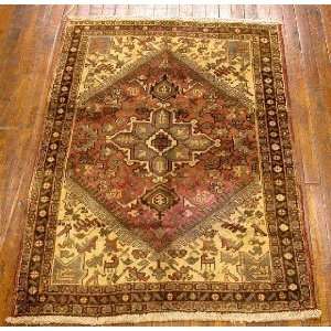    3x4 Hand Knotted Heriz Persian Rug   49x35