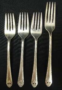 Lot of 4 Forks, 3 Salad, 1 Dinner Holmes & Edwards 1937 Lovely Lady 
