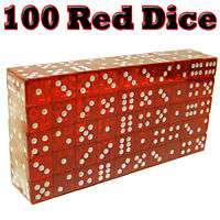 100 Red Dice   16 millimeter standard dimension craps  