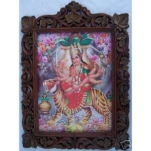  Lord Maa Vaishano Devi Hindu Religious Poster in Wood 