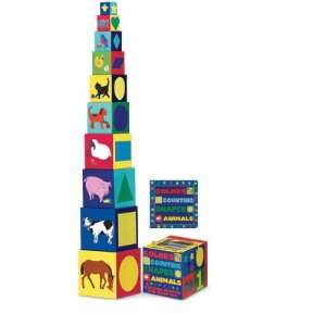  Colors, Counting, Shapes and Animals Block and Book Set: Toys & Games