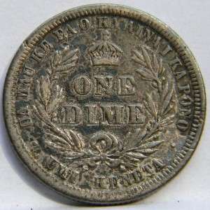 HAWAII, Kingdom rare 1883 silver 10 Cents Dime, 1 yr type; VF  