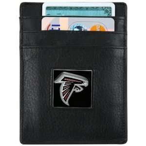 Atlanta Falcons Black Leather Money Clip and Business Card Holder 