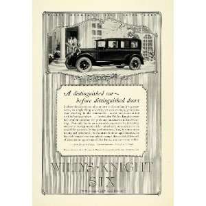  1926 Ad Willys Knight Six Automobile Chauffeur Ladies 