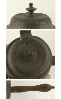 1832 ANTIQUE GERMAN PEWTER HOT WATER ONE HANDLE POT  