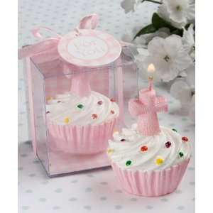  Pink cupcake and cross design candle favors: Kitchen 