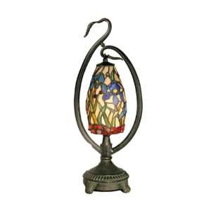   San Antonio Accent Lamp, Antique Bronze and Art Glass Shade Home