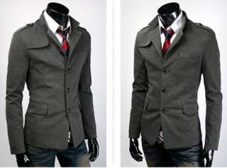 SLIM FIT STAND COLLAR SINGLE BREASTED SUIT COAT BLAZER MF 1514  