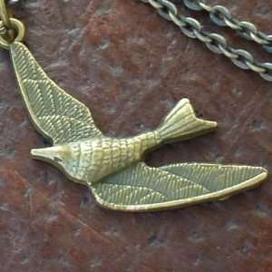 Hunger Games FIRE necklace   Mockingjay Swallow Bird pendant charm 