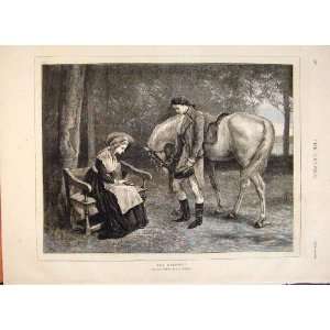  Watson Meeting Horse Gent Lady Bench Romanceprint 1874 