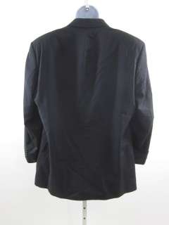 HUGO BOSS Mens Black Wool Pin Striped Button Blazer 42  