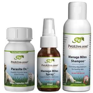 PetAlive Manage Mites Spray; Manage Mites Shampoo and Parasite Dr 