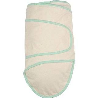 Miracle Blanket   Beige with Green Trim Swaddle Blanket