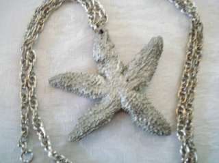 Vintage International Pewter Starfish Pendant Necklace  