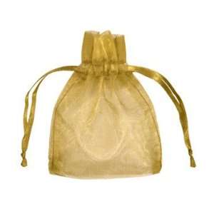   Antique Gold Organza Favor Bags 10 Pack Fabric: Everything Else