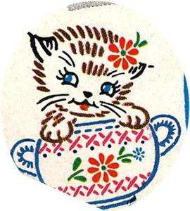 264 Vogart Playful Kittens for Dish Towels Embroidery  