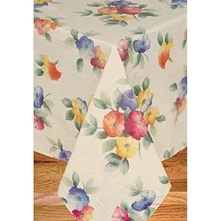 Lilac Garden 70 Inch Round Vinyl Flannelback Tablecloth:  