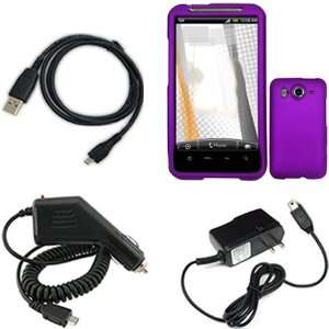  iNcido Brand HTC Inspire 4G/Desire HD Combo Rubber Purple 