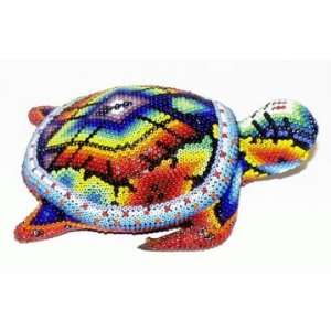  Sea Turtle ~ 5.25 Inch ~ Huichol Bead Art