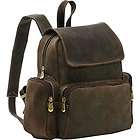 LE DONNE LEATHER MULTI POCKET DISTRESSED LEATHER BACKPACK   Chocolate