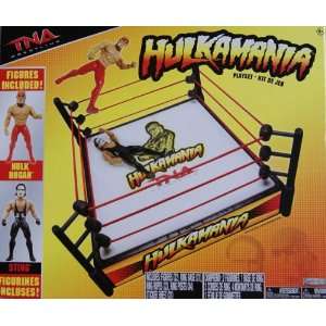  TNA HULKAMANIA TOY WRESTLING RING PLAYSET WITH 2 FIGURES 