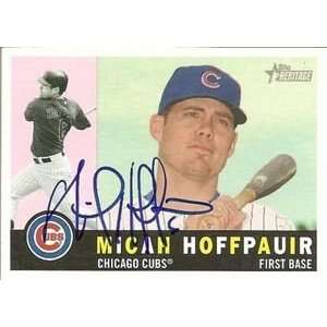  Micah Hoffpauir Signed Cubs 2009 Topps Heritage Card 