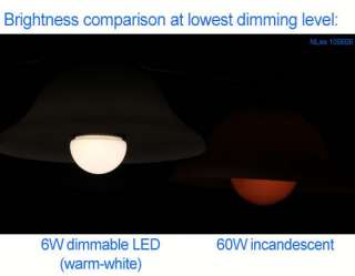Dimmable A19 Screw Base 6 Watt LED Light Bulb Warm E26  
