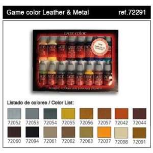  Vallejo Game Colors   Leather & Metal Game Color Paint Set 