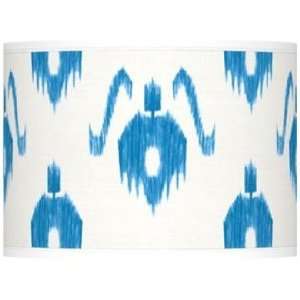  Blue Ikat Pattern Giclee Lamp Shade 13.5x13.5x10 (Spider 