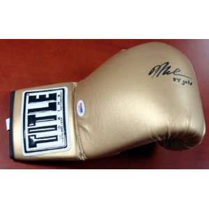  Meldrick Taylor Autographed Title Gold Boxing Glove 84 