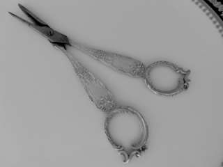 Antique French Sterling Silver Grape Scissors Rococo  