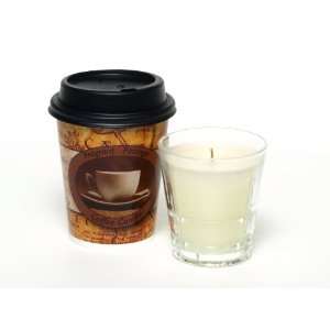 Eggnog Latte Scented Filled Glass Coffee Candle 