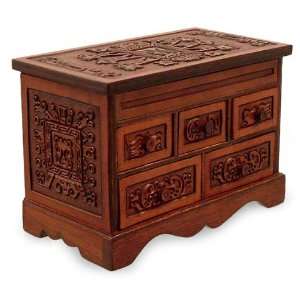   : Cedar and leather chest of drawers, Inca Sun God Home & Kitchen