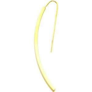  14K Gold Fancy Curved Wire Dangle Earrings Jewelry 