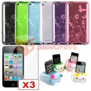 10 Accessory Pack Flower Case for iPod Touch 4 4th Gen  