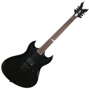   TOMB BLACK ACTIVE ELECTRIC GUITAR w/ VFL PICKUP + COFFIN CASE: Musical