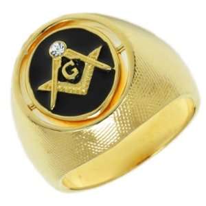    Mens Gold Plated Masonic Blue Lodge Ring (Size 9): Jewelry