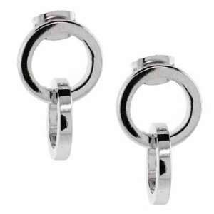  Intertwined Dangling 3D Double Circle Earrings: Jewelry