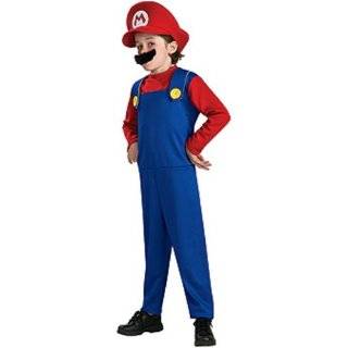   Mario Bros Deluxe Mario Costume Child Medium Size 8 10: Toys & Games