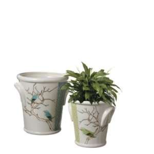  Flower Pot Set/2 Stoneware Vase 9 X 9 X 10: Home & Kitchen