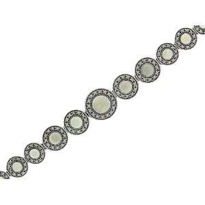  Silver Mother of Pearl & Marcasite Bracelet Jewelry