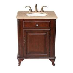  Lucy Classic Travertine Marble Single Sink Vanity: Home 