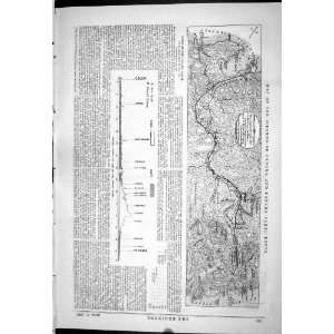 Engineering 1887 Map Isthmus Panama Canal Route Railway Stations Bay 