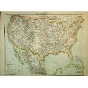  1895 Universal Map North America Florida Bahamas
