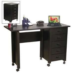    Foldaway Double Mobile Desk & Craft Center in Black