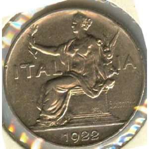  KM62 Italian Coin One Lira Minted 1922 