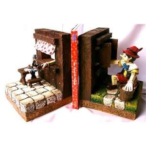 Pinocchio Wood look Bookends 
