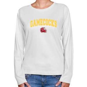 NCAA Jacksonville State Gamecocks Ladies White Logo Arch Long Sleeve 