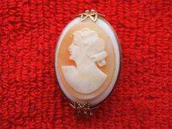 Vintage Carved Cameo Lapel Collar Pin? Earring? H92  